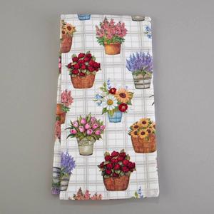 Flower Market Floral Pots Dual Kitchen Towel