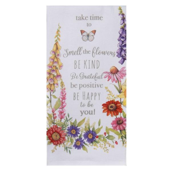 Kay Dee Garden Walk Smell the Flowers Terry Kitchen Towel