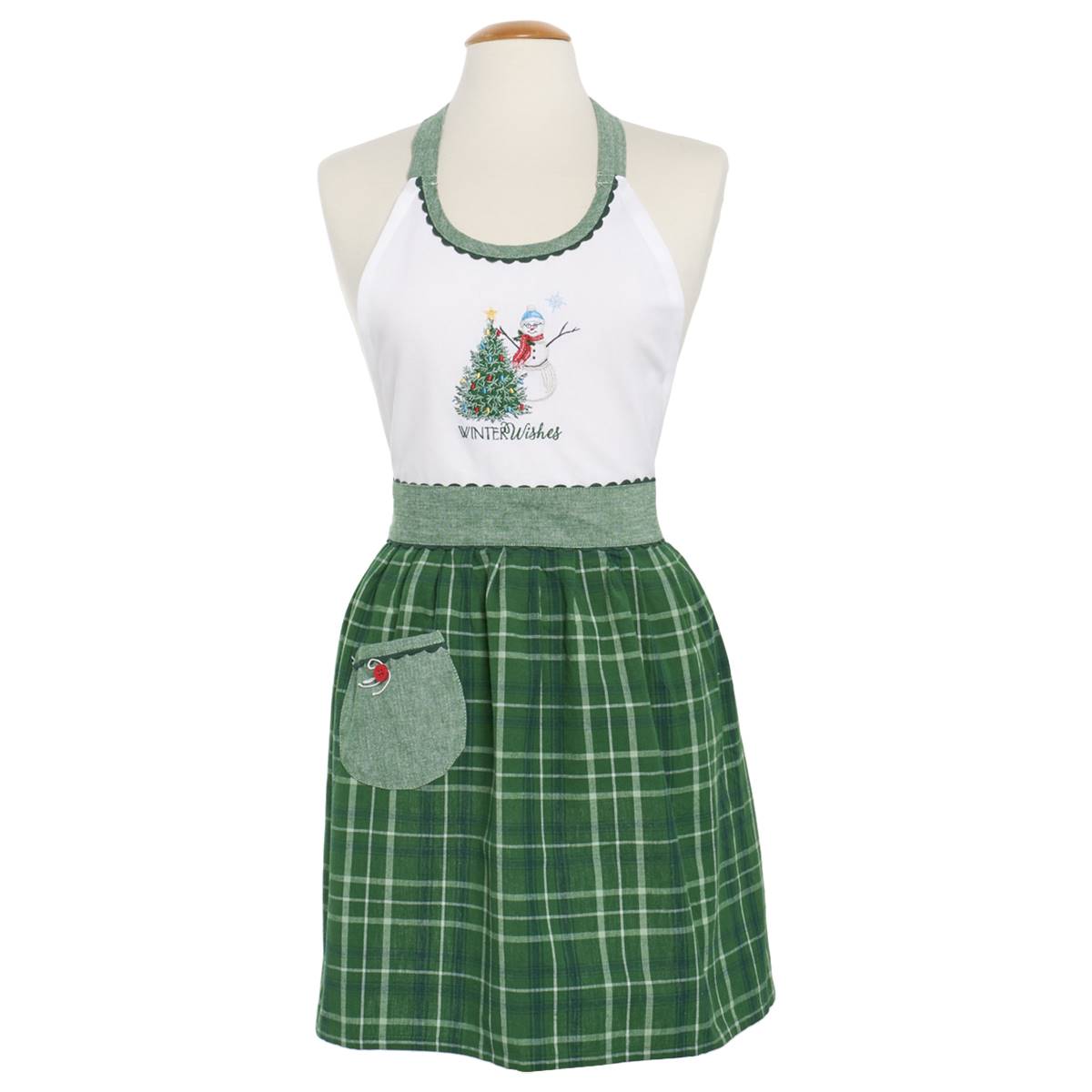 Evergreen Winter Wishes Hostess Apron