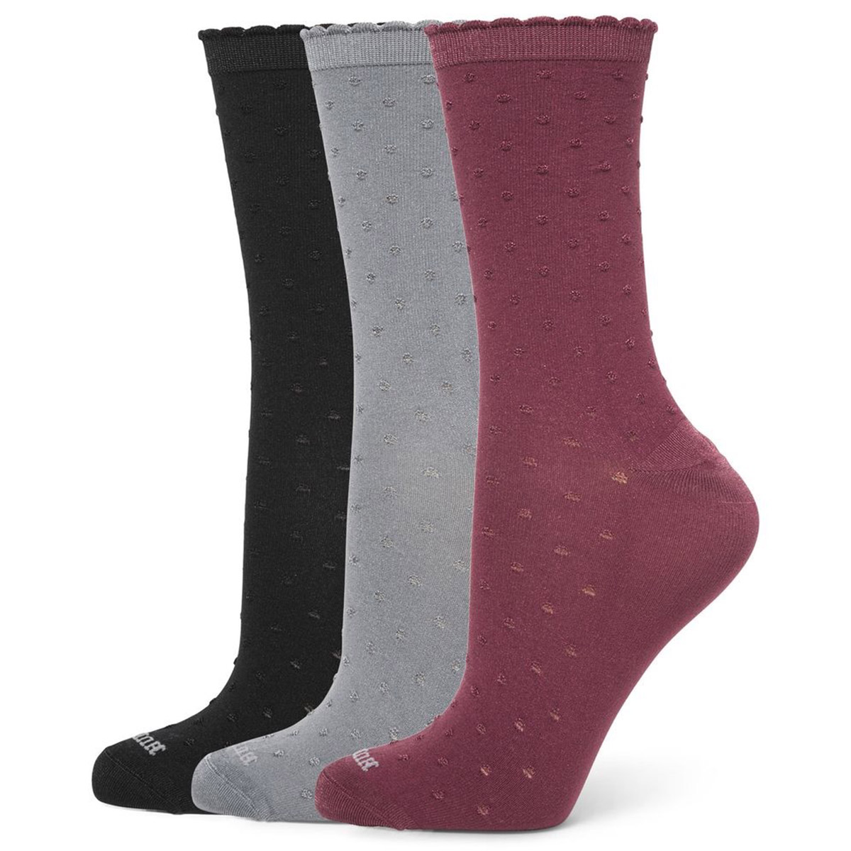 Womens HUE(R) 3pk. Textured Dot Crew Socks