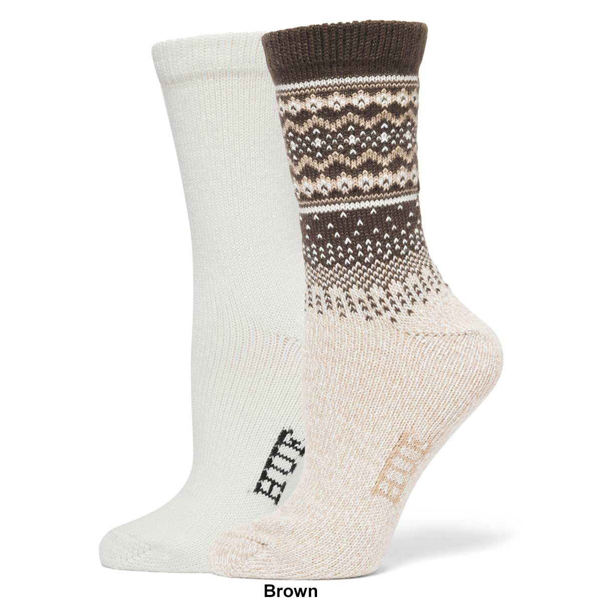 Womens HUE 2pk. Border Fair Isle Boot Socks