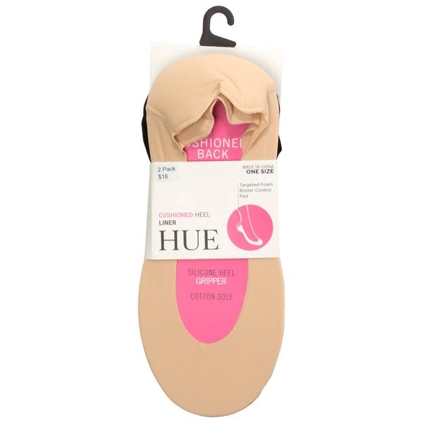 Womens HUE(R) 2pk. Heel Bliss Cushioned Liner Socks