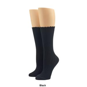Womens HUE(R) Scalloped Pointelle Crew Socks alternate view