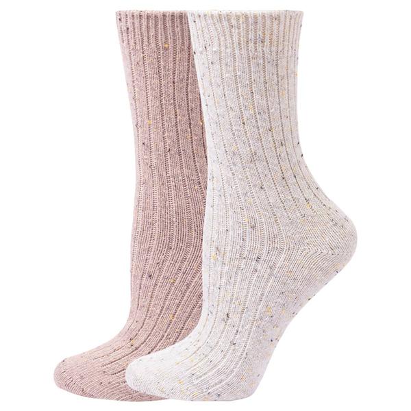 Womens HUE(R) 2pk. Tweed Boot Crew Socks alternate view