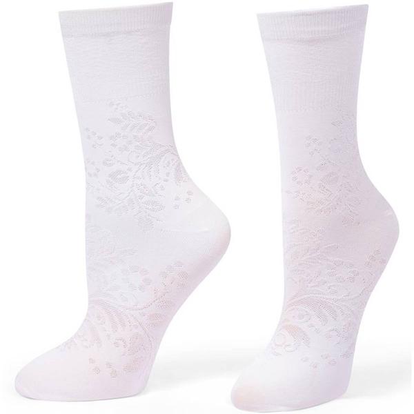 Womens HUE(R) Texture Floral Crew Socks alternate view