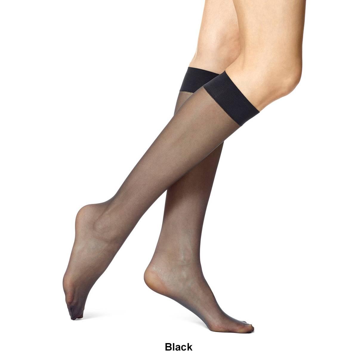 Womens HUE(R) Sheer 2pk. Knee High Hosiery