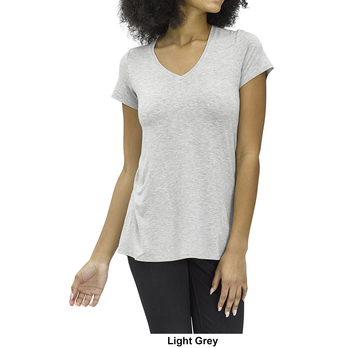 Womens HUE(R) Solid Short Sleeve V-Neck Tee