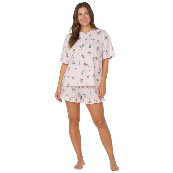 Womens HUE(R) Palm Trees Oversized Pajama Set