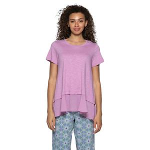 Womens HUE(R) Short Sleeve Georgette Flounce Pajama Tee