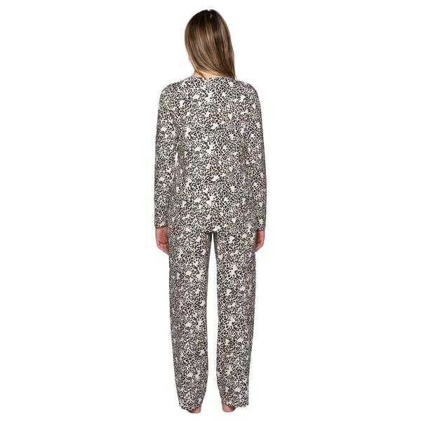 Womens HUE(R) Long Sleeve Leopard Timeless Pajama Set alternate view