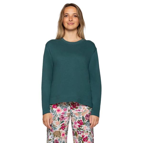Plus Size HUE(R) Long Sleeve Cotton Candied Boxy Pajama Top