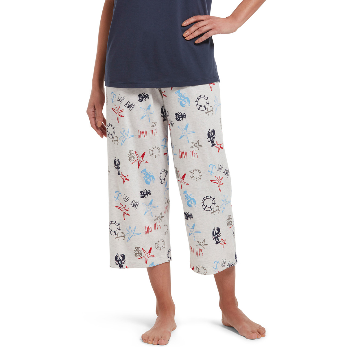 Womens HUE(R) Smooth Nautical Pajama Capris