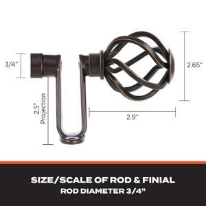 Sun Zero Cage 3/4in. Orb Wrap Curtain Rod alternate view