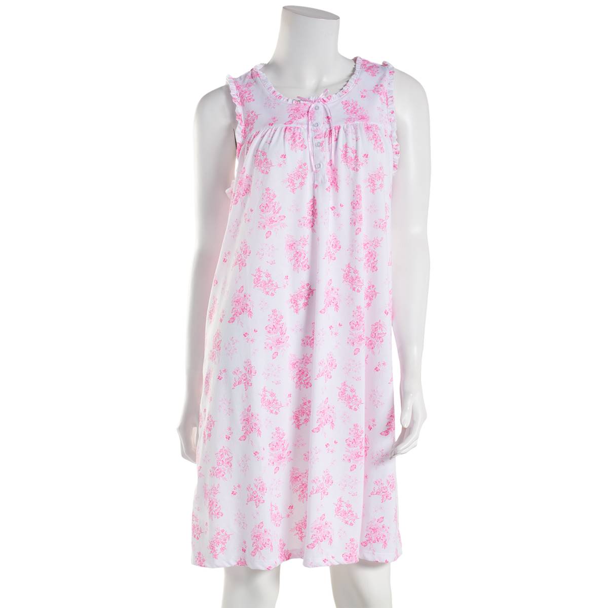 Womens Celestial Dreams Sleeveless Toile Floral Short Nightshirt