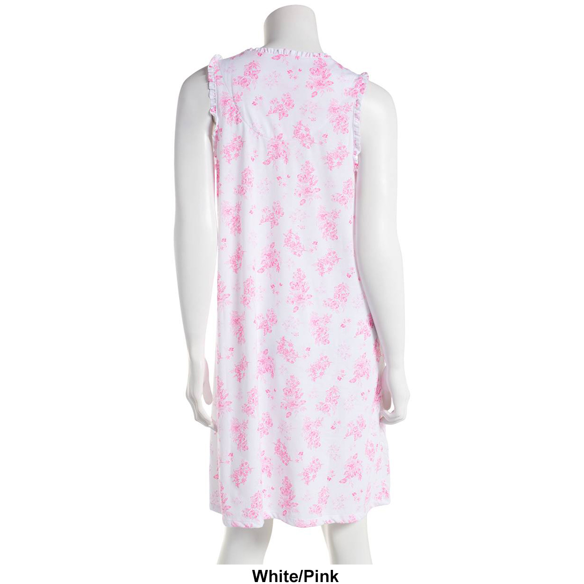 Womens Celestial Dreams Sleeveless Toile Floral Short Nightshirt