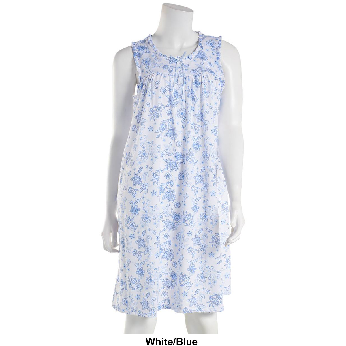 Womens Celestial Dreams Sleeveless Toile Floral Short Nightshirt