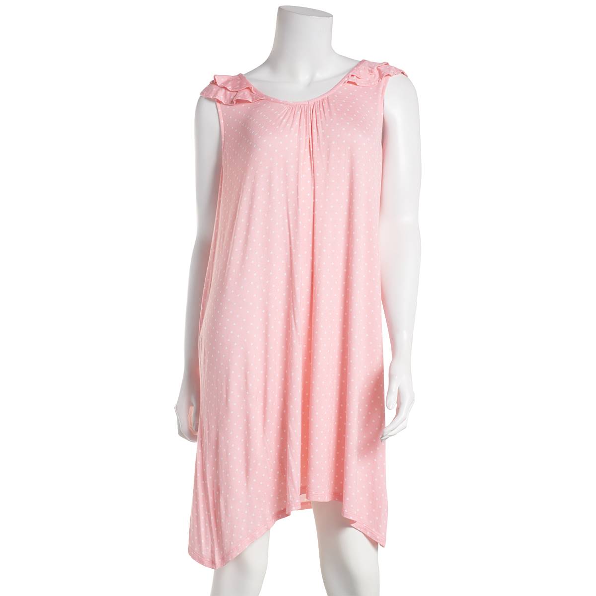 Womens Ellen Tracy Flutter Sleeve Dot Tank V-Neck Nightshirt