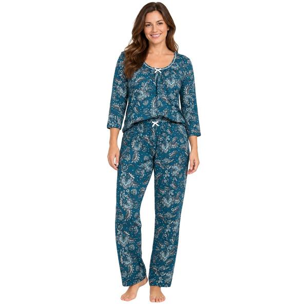 Womens Ellen Tracy 3/4 Sleeve Paisley Pajama Set