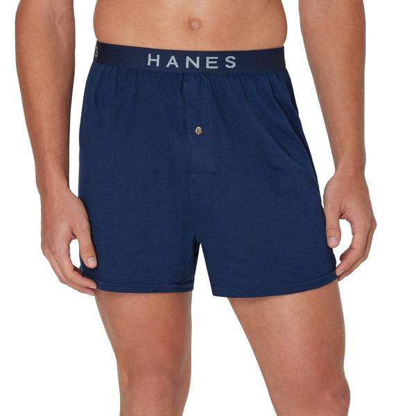 Mens Hanes(R) Ultimate 4pk. ComfortSoft(R) Knit Boxers - Blue/Grey