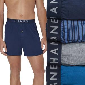 Mens Hanes(R) Ultimate 4pk. ComfortSoft(R) Knit Boxers - Blue/Grey alternate view