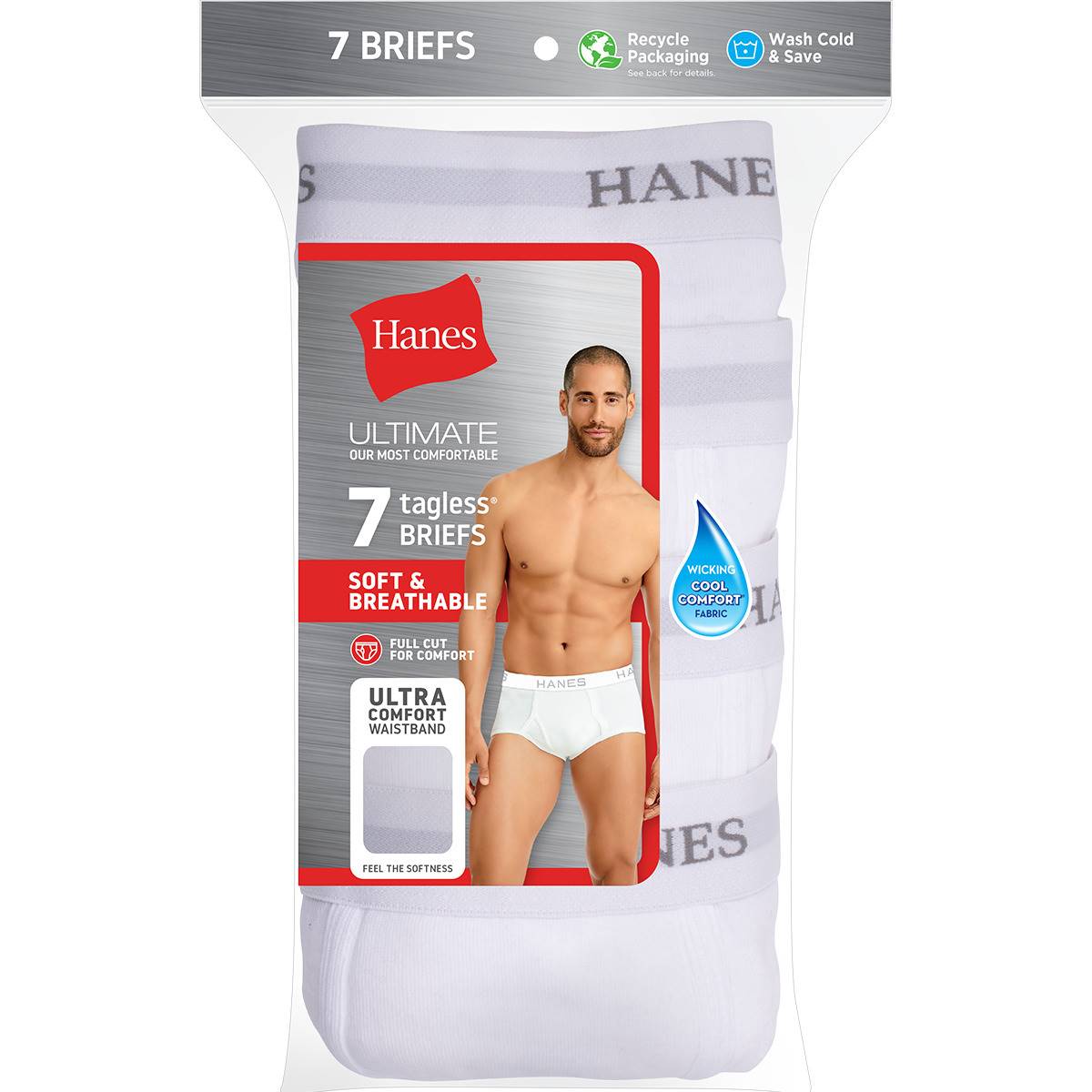 Mens Hanes(R) Ultimate(R) 7pk. Briefs - White