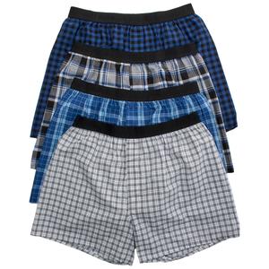 Mens Hanes(R) Ultimate Core 4pk. Woven Boxers - Blue/Grey