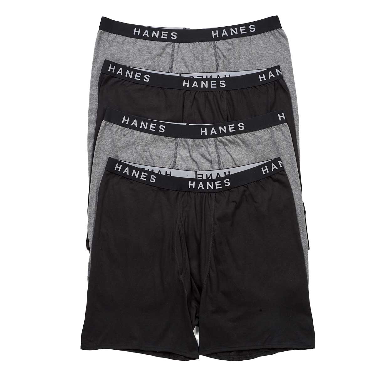 Mens Hanes Ultimate(R) 4pk. Comfort Blend Boxer Briefs - Black/Grey