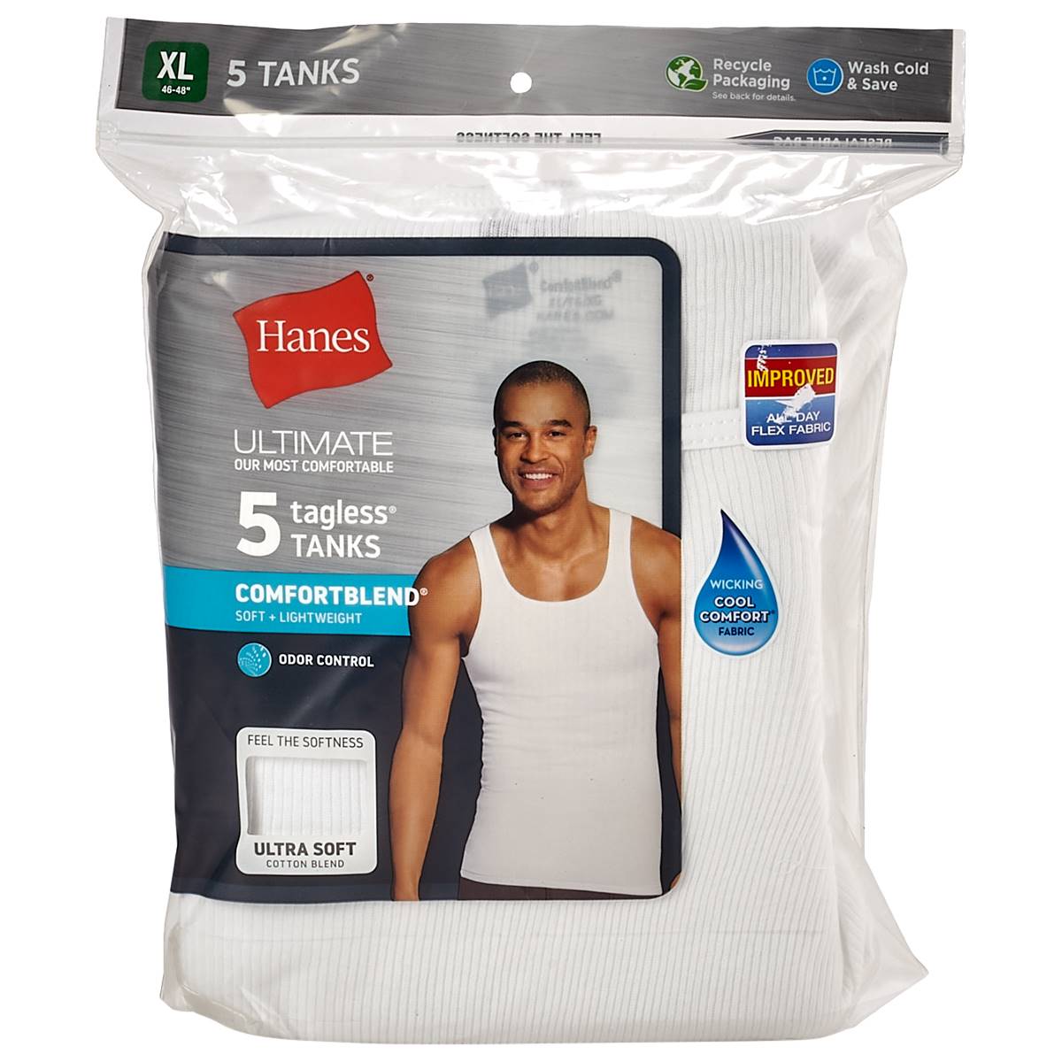 Mens Hanes Ultimate(R) 5pk. Comfort Tank Top Undershirts