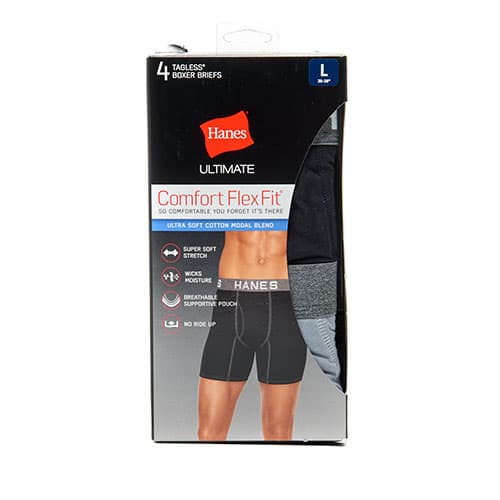 Mens Hanes Ultimate(R) 4pk. Comfort Flex Fit Boxer Briefs