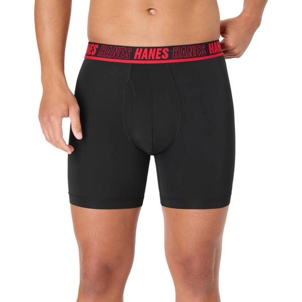 Men's Hanes(R) Ultimate 3pk. Moves X-TEMP(R) Boxer Briefs-Black/Grey