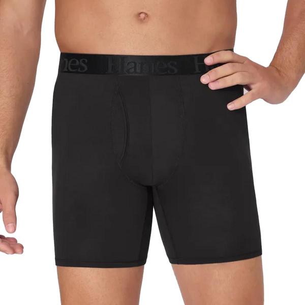 Mens Hanes(R) Originals 3pk. Supersoft Boxer Briefs - Black alternate view