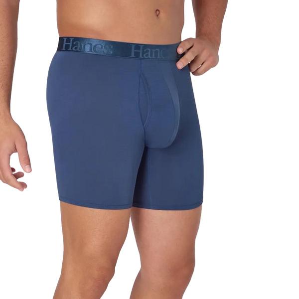 Mens Hanes(R) Originals 3pk. Supersoft Boxer Briefs-Light Blue/Grey alternate view