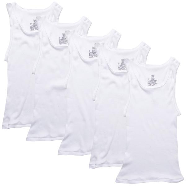 Boys (8-20) Hanes(R) Ultimate 5pk. Athletic Tank Tops - White