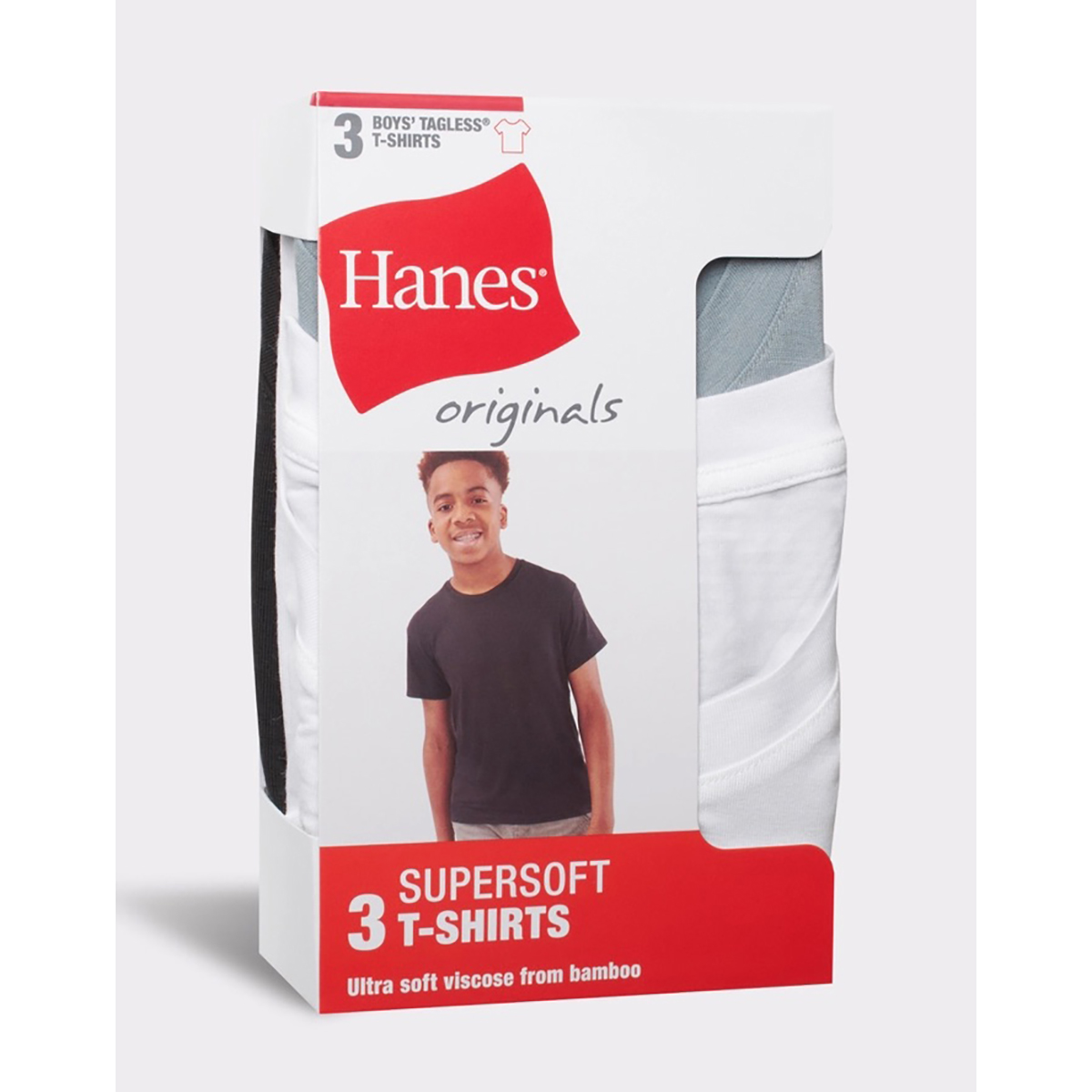 Boys (8-20) Hanes Ultimate(R) 3pk. Super Soft Crew T-Shirts