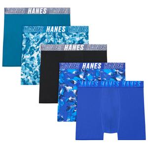 Boys (8-20) Hanes(R) 5pk. Breathable Boxer Briefs - Navy/Grey