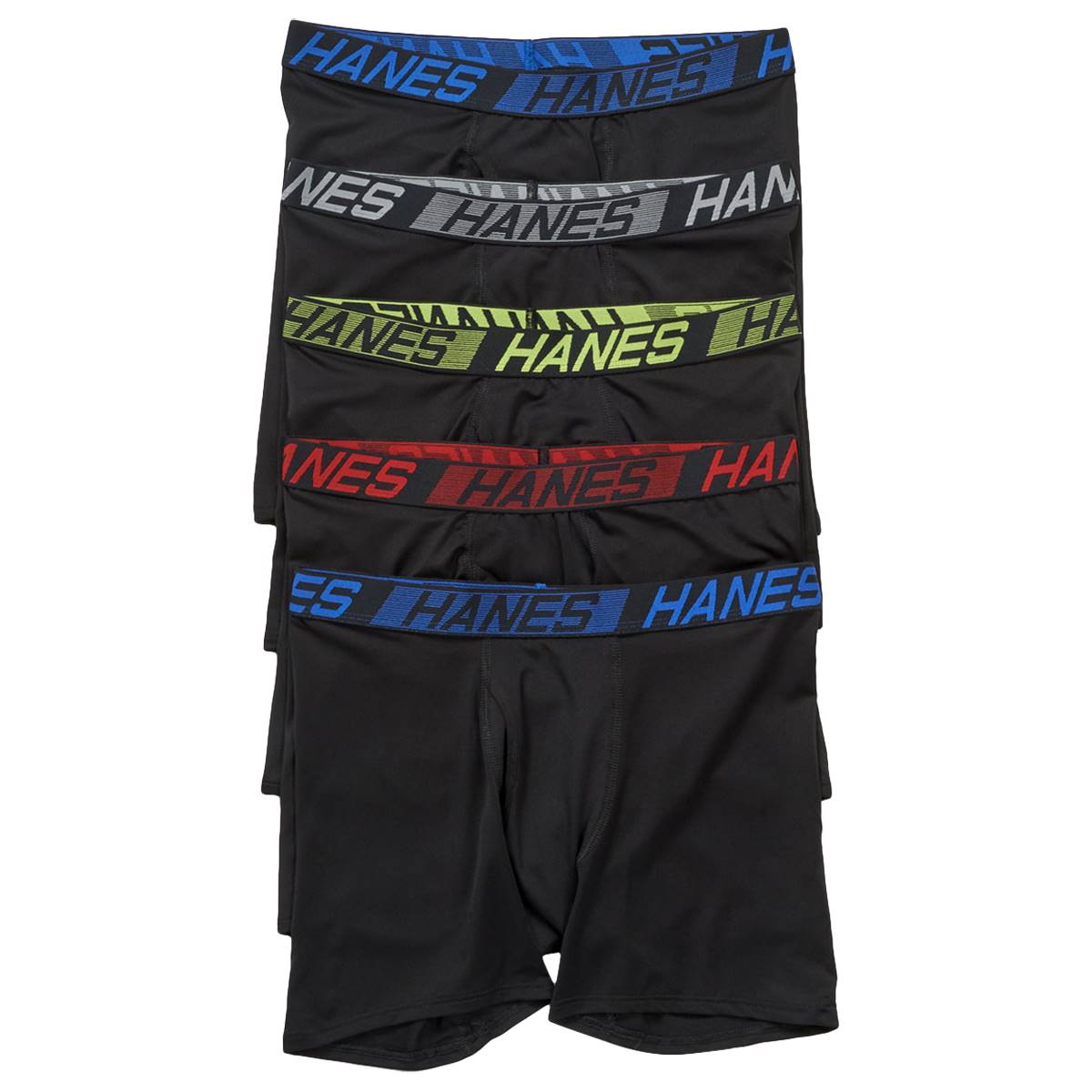 Boys (8-20) Hanes Ultimate(R) 5pk. Boxer Briefs - Black/Multi