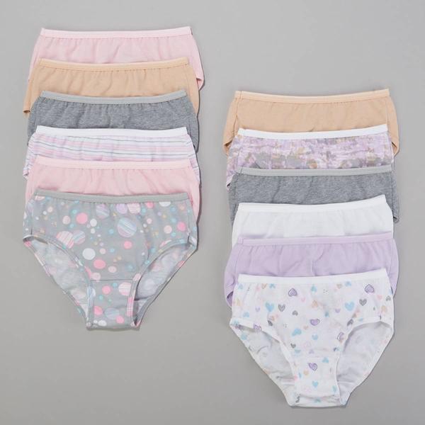 Girls Hanes(R) Ultimate 12pk. Neutral Cotton Briefs Underwear