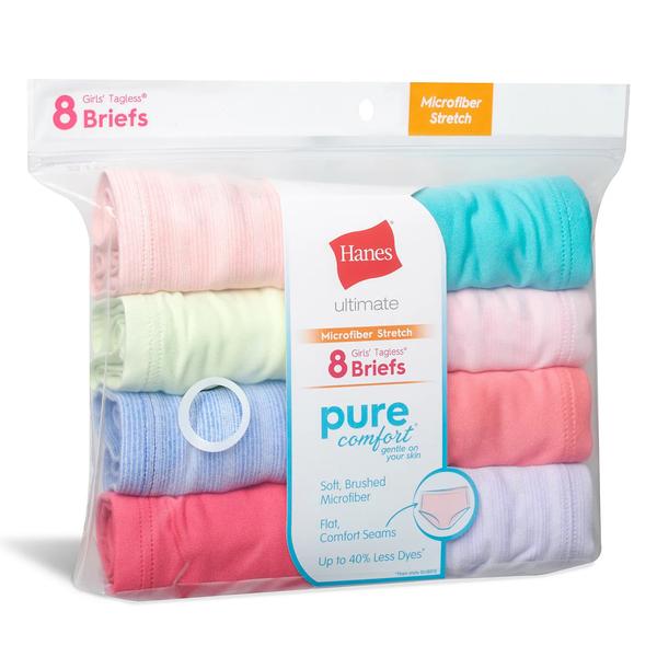 Girls Hanes(R) Ultimate Pure Comfort(R) 8pk. Brief Underwear alternate view