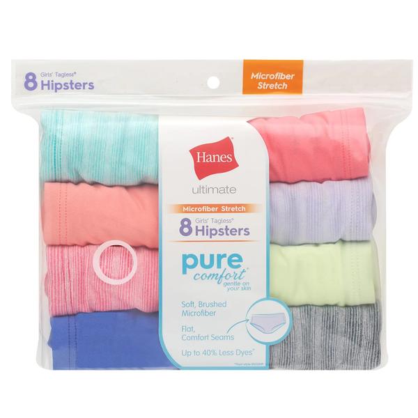 Girls Hanes(R) Ultimate Pure Comfort(R) 8pk. Hipster Underwear alternate view