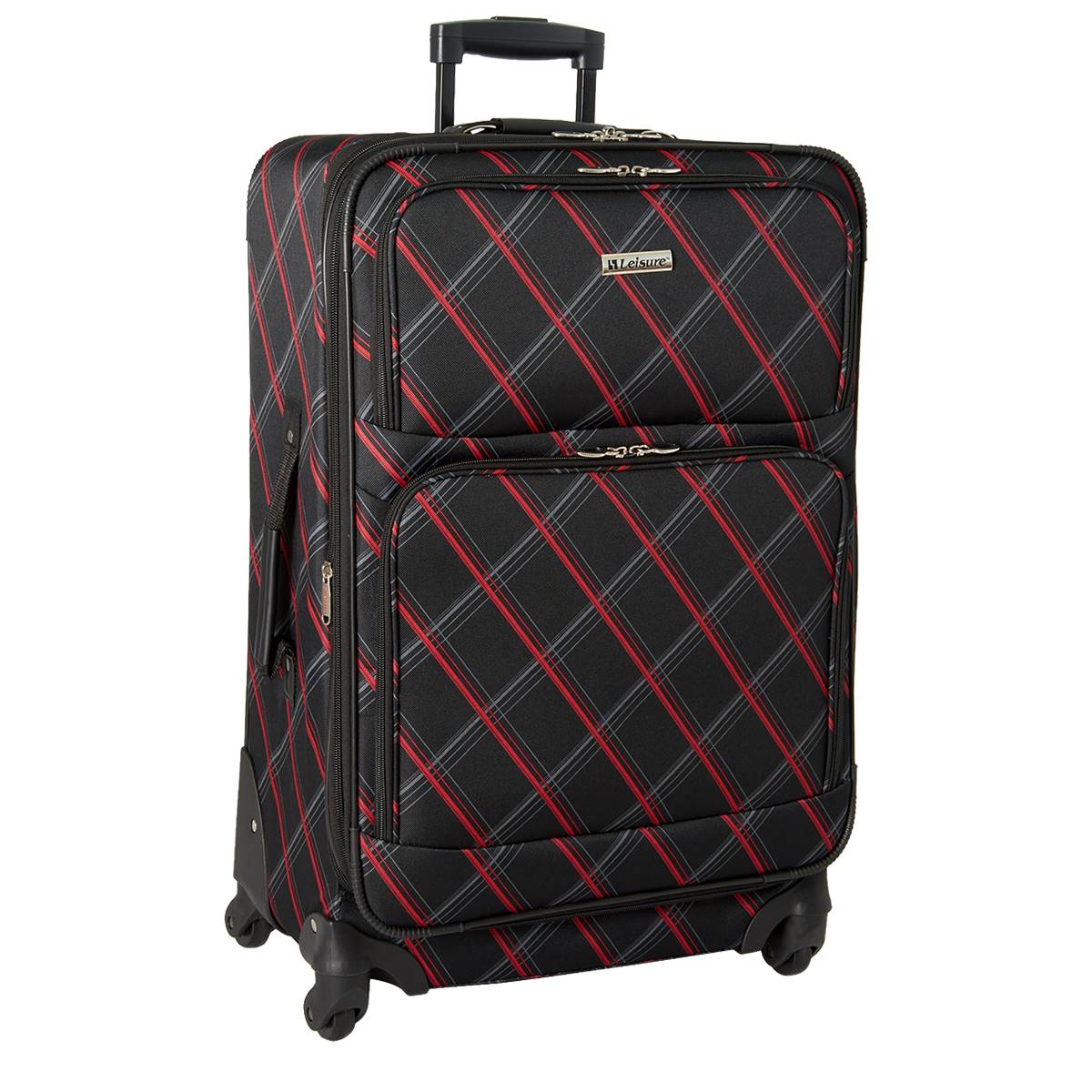 Leisure Lafayette 25in. Spinner Luggage - Black/Red
