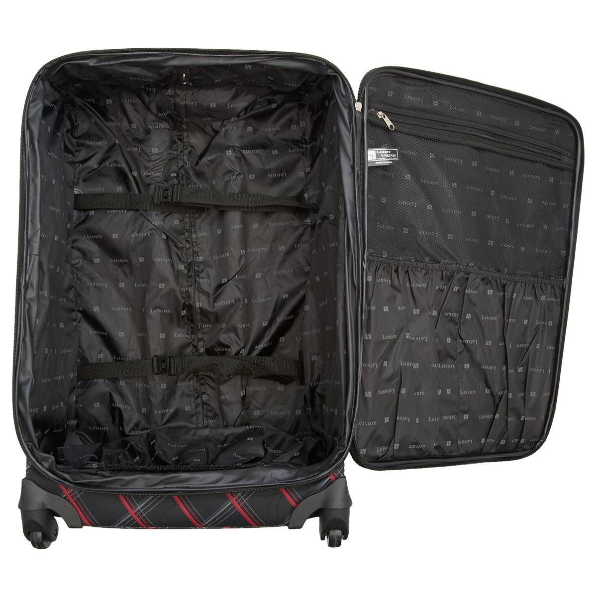 Leisure Lafayette 25in. Spinner Luggage - Black/Red