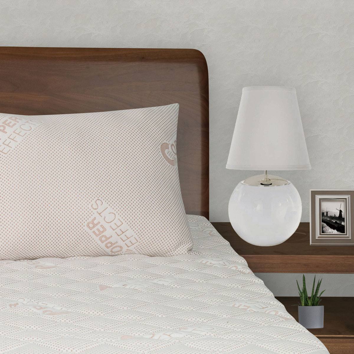 All-In-One Copper Effects(tm) Fitted Mattress Pad