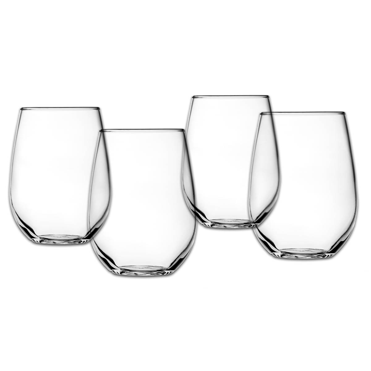 Anchor Hocking Set Of 4 Vienna Stemless Wine Glasses