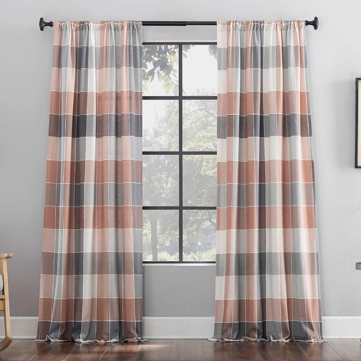 Danner Tarn Dyed Woven Plaid 96in. Rod Pocket Panel Curtain