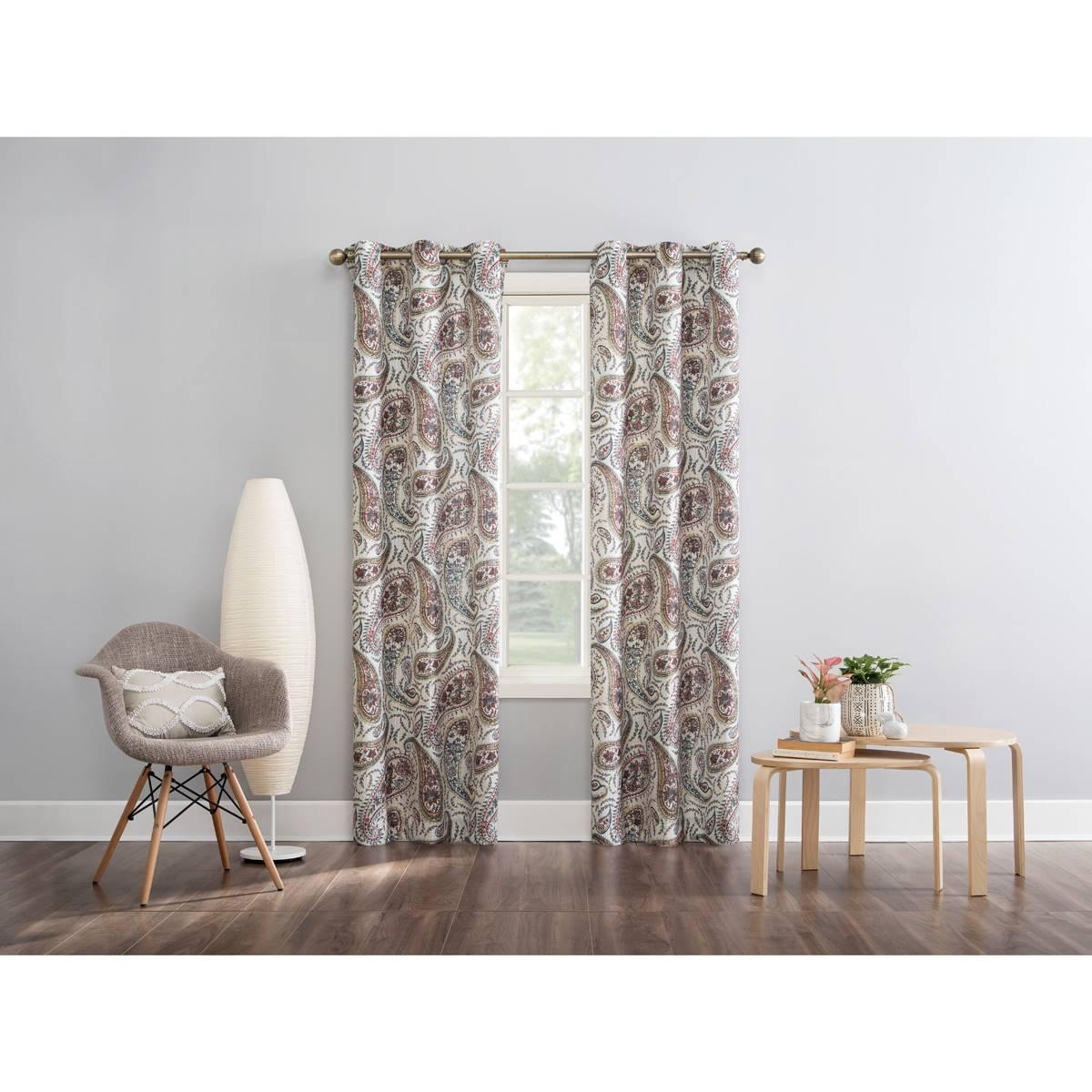 Empora Paisley Text 2pk. Panel Curtains