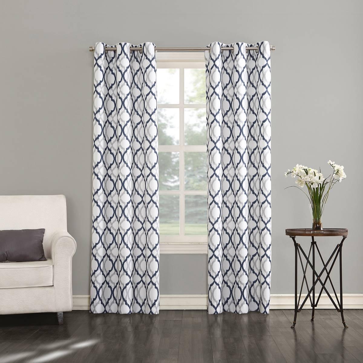 Leon Print Text 2pk. Grommet Panel Curtains
