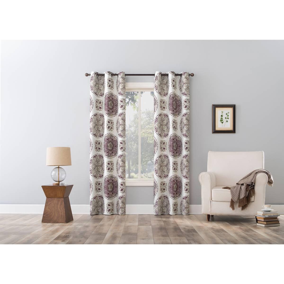 Miranda Medallion Print Text Panel Curtains