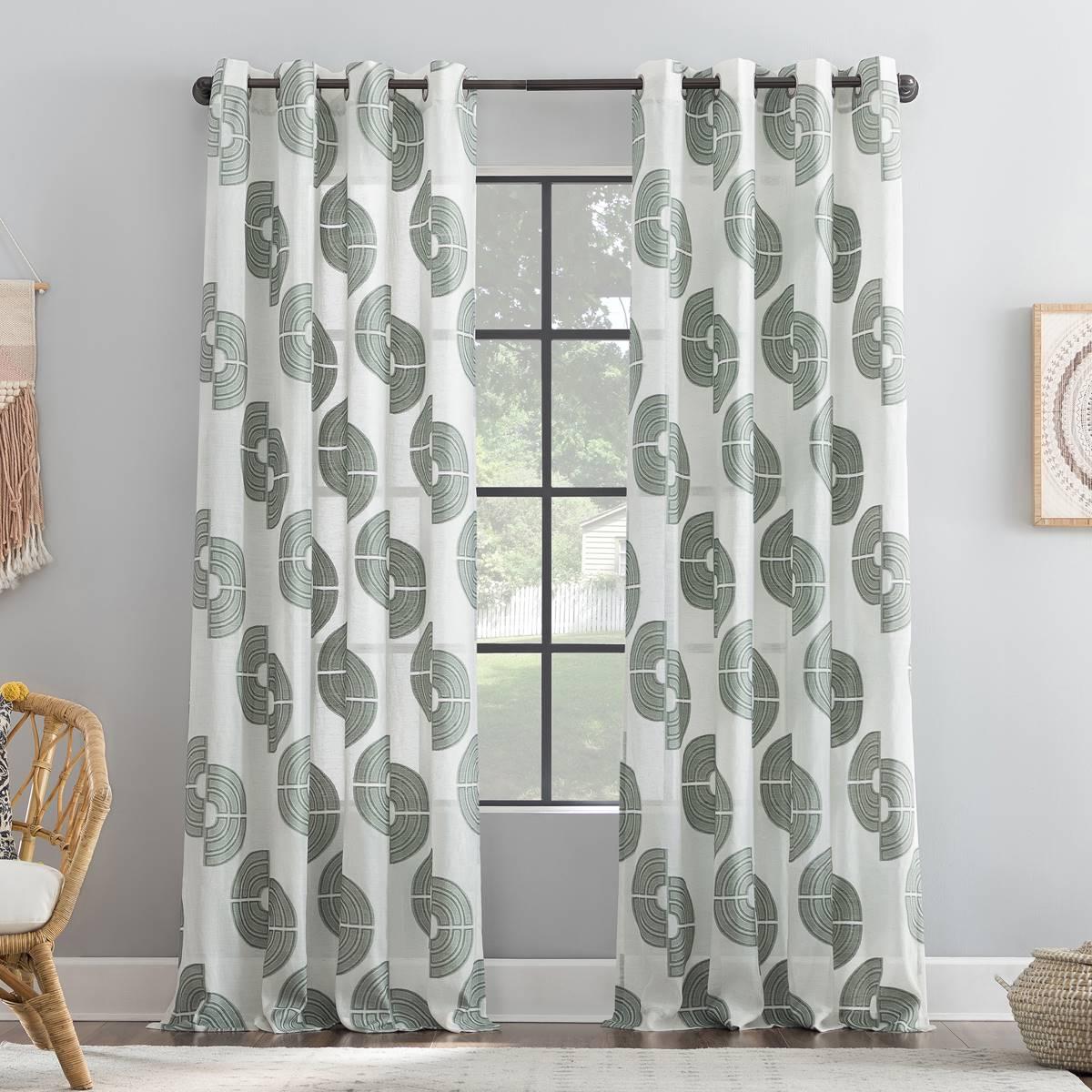 Udell Modern Woven Clip Grommet 96in. Panel Curtain