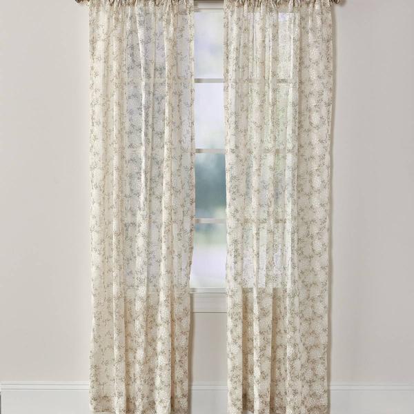 No. 918 Jeanette Floral Puff Print Rod Pocket Panel Curtain alternate view