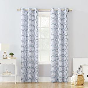 Lotan Medallion Tile Print Woven Grommet Curtain Panel